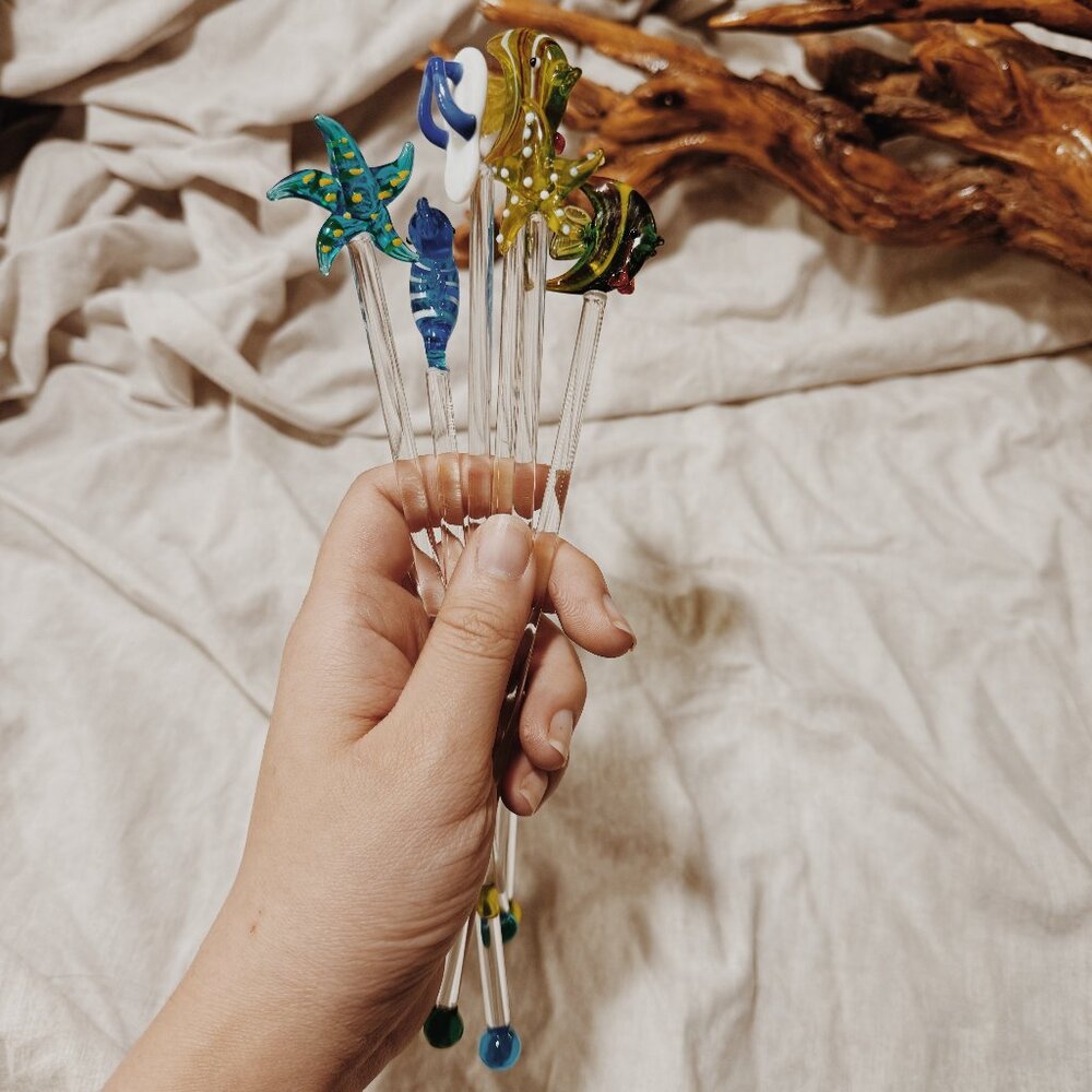 Sea Animals Glass Stirrers